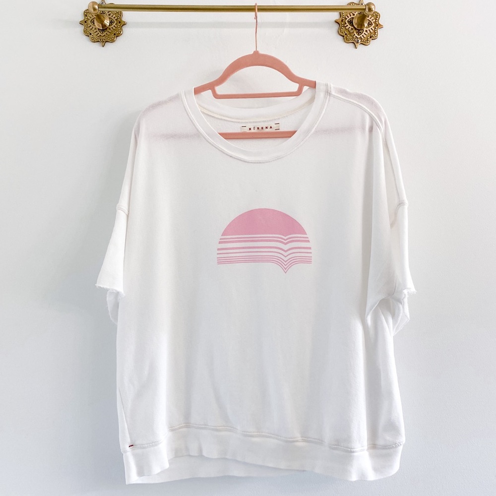 Xirena White Terry Short Sleeve Pullover